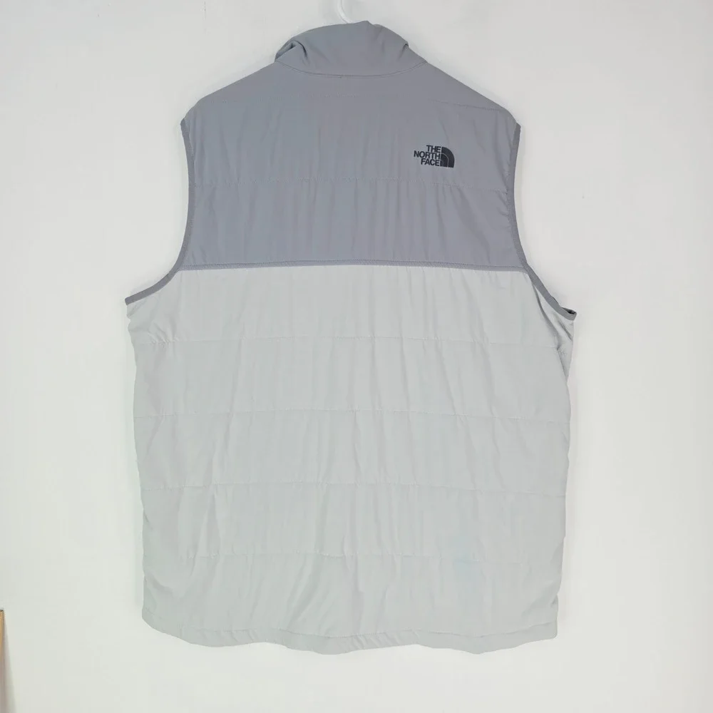 The North Face Mens Sweatshirt Vest Gray Two Tone Full Zip Quilted XL Jacket